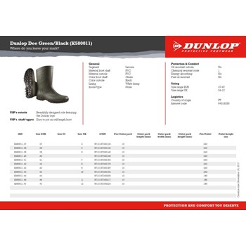 Dunlop PVC Kuitlaars Dee Calf K580011 Groen 2 / 3