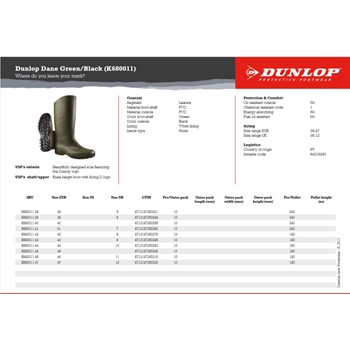 Dunlop K680011 PVC Knielaars Dane Groen 2 / 4