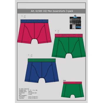 Apollo Heren Boxershorts 3-Pack 000161500102 1 / 1