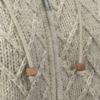 Pure Wool damesvest lang Sharon WJK-1709 Ecru 3 / 6