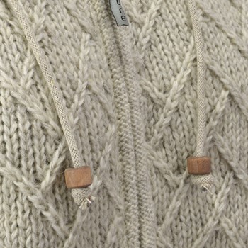 Pure Wool Vest lang Sharon WJK-1709 Ecru 3 / 6