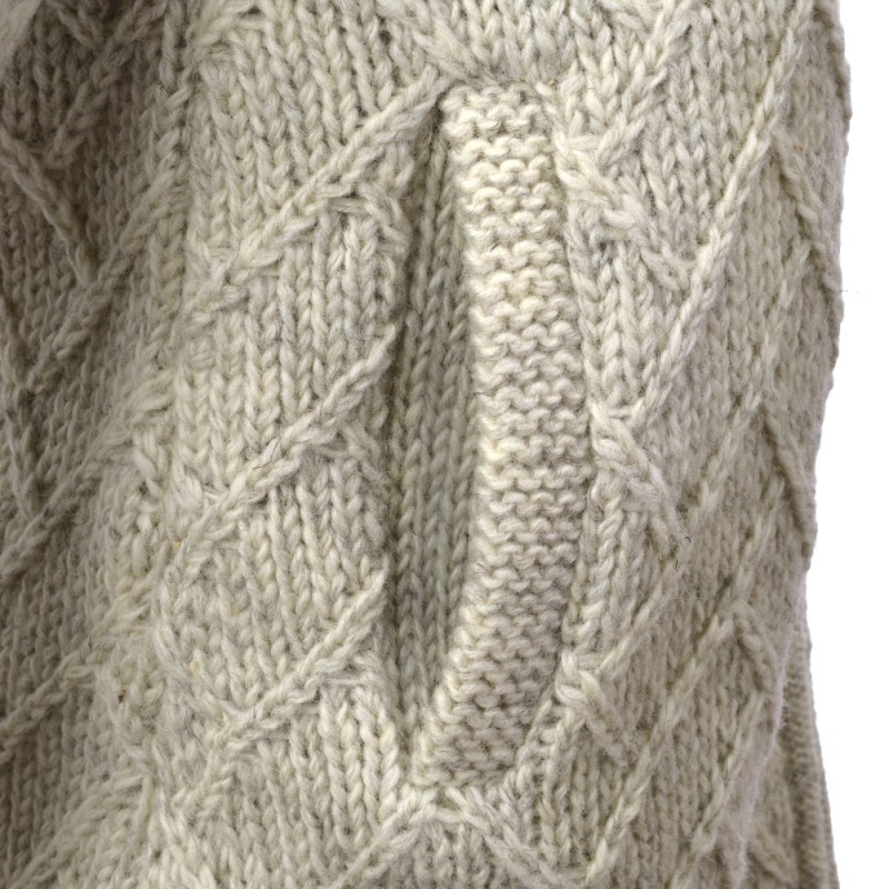 Pure Wool Vest lang Sharon WJK-1709 Ecru 4 / 6