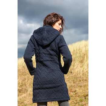 Pure Wool damesvest lang Sharon WJK-1709 Marine 2 / 6