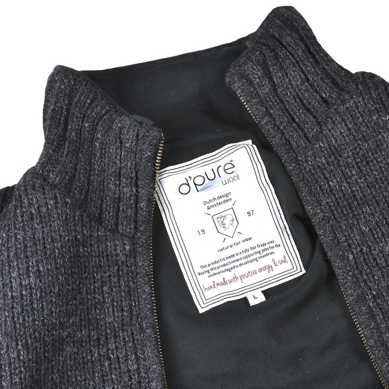 Pure Wool Vest Pascal MNL-1703 Antraciet 4 / 5