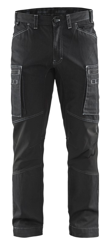 Blåkläder Service werkbroek denim stretch 14591142 Zwart 1 / 2