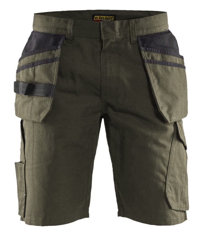 Blåkläder Service short met spijkerzakken 14941330 Groen/Zwart 1 / 4