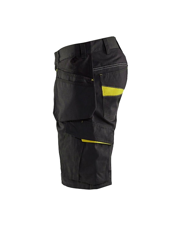 Blåkläder Service short met spijkerzakken 14941330 Zwart/High-Vis Geel 4 / 6