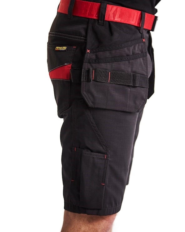 Blåkläder Service short met spijkerzakken 14941330 Zwart/Rood 5 / 6