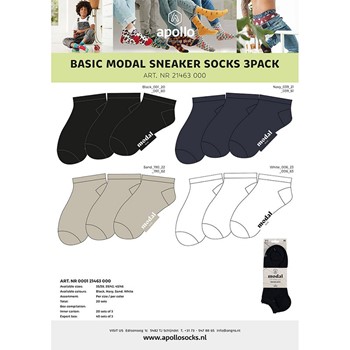 Basic Modal Sneakersocks 3-Pack 000121463000 1 / 5