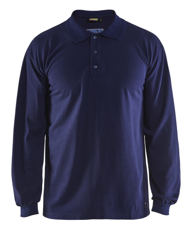 Blåkläder Vlamvertragende polo piqué lange mouw 33741726 Marineblauw 1 / 1