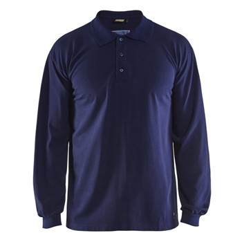 Blåkläder Vlamvertragende polo piqué lange mouw 33741726 Marineblauw 1 / 1