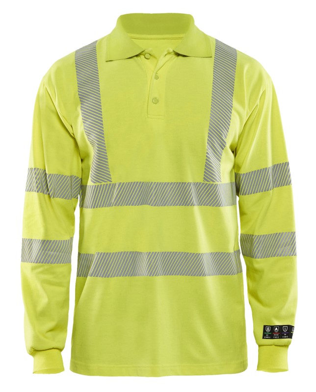 Blåkläder Multinorm piqué polo lange mouw 34391726 High-Vis Geel 1 / 1