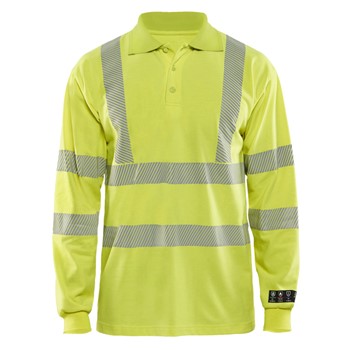 Blåkläder Multinorm piqué polo lange mouw 34391726 High-Vis Geel 1 / 1