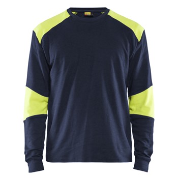 Blåkläder Vlamvertragend T-Shirt lange mouwen 34571761 Marine/High-Vis Geel 1 / 1