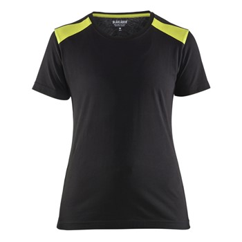 Blåkläder Dames T-Shirt 34791042 Zwart/High-Vis Geel 1 / 1