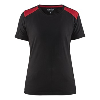 Blåkläder Dames T-Shirt 34791042 Zwart/Rood 1 / 1