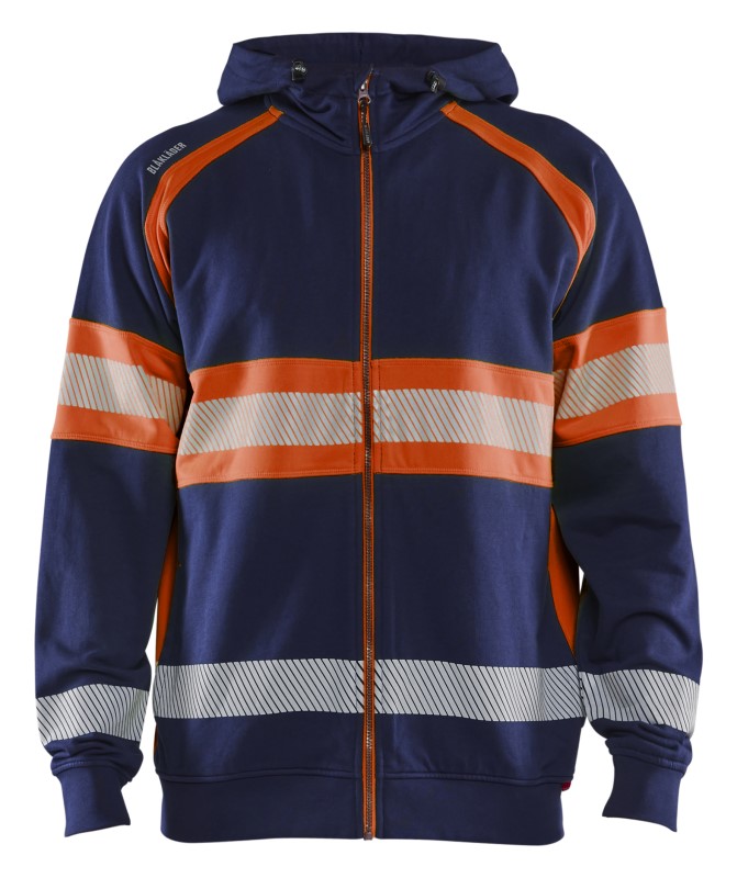 Blåkläder High-Vis Hooded Sweatshirt 35521158 Marineblauw/Oranje 1 / 1