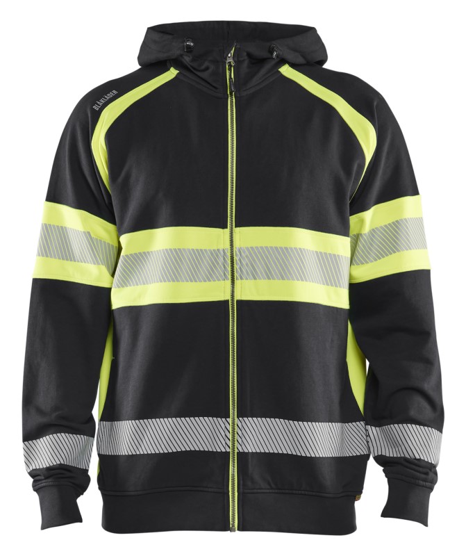 Blåkläder High-Vis Hooded Sweatshirt 35521158 Zwart/High-Vis Geel 1 / 1