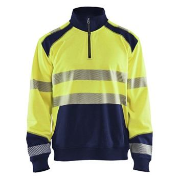 Blåkläder Sweatshirt halve rits High-Vis 35562528 High-Vis Geel/Marineblauw 1 / 1