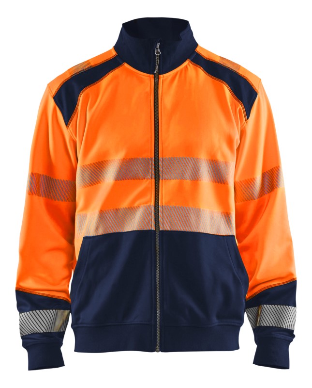 Blåkläder Sweatshirt hele rits High-Vis 35582528 High-Vis Oranje/Marineblauw 1 / 1