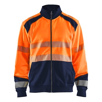 Blåkläder Sweatshirt hele rits High-Vis 35582528 High-Vis Oranje/Marineblauw 1 / 1