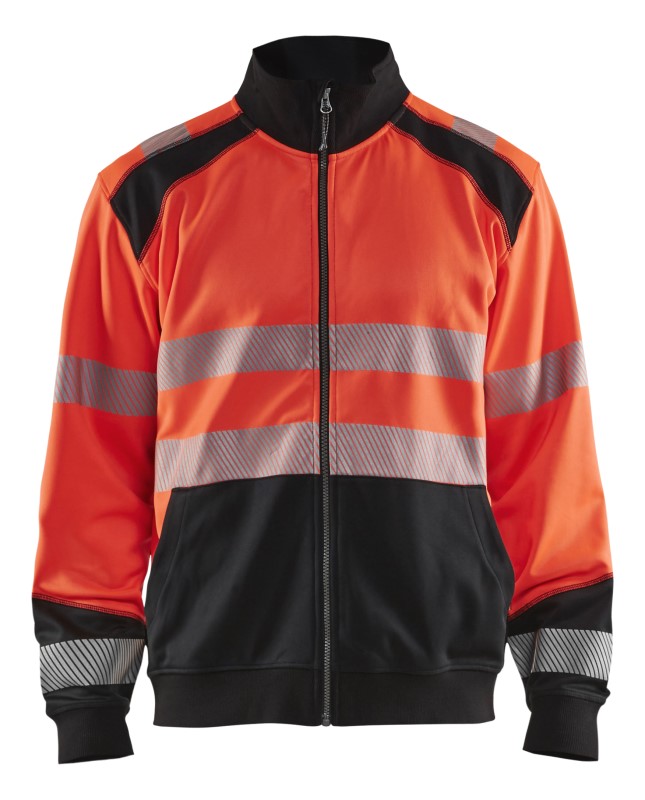 Blåkläder Sweatshirt hele rits High-Vis 35582528 High-Vis Rood/Zwart 1 / 1