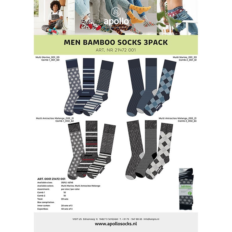 Bamboo Fashion Mannen Sokken 3-Pack 000121472001 1 / 6