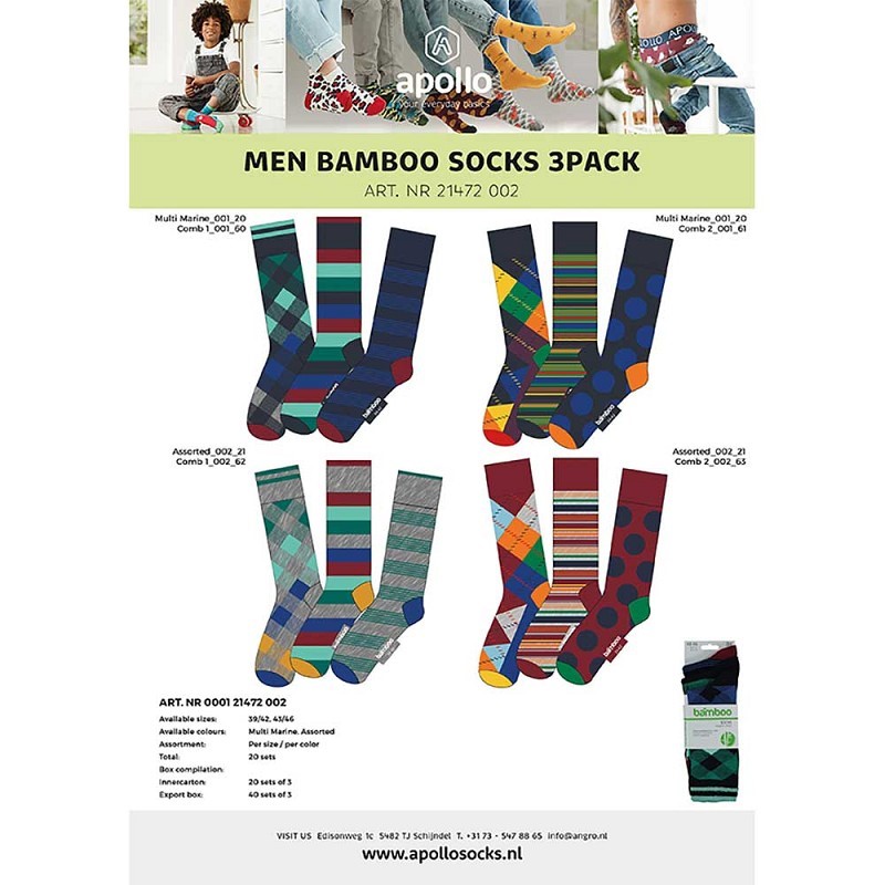 Bamboo Fashion Mannen Sokken 3-Pack 000121472002 1 / 6