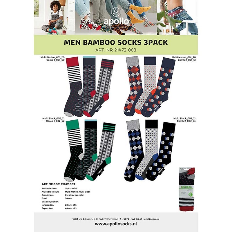 Bamboo Fashion Mannen Sokken 3-Pack 000121472003 1 / 6