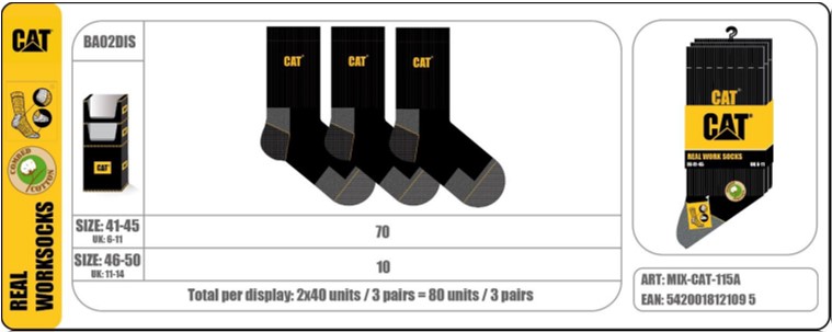 art. CATS98000 Display Cat 80 pr. sokken zwart 3 / 3