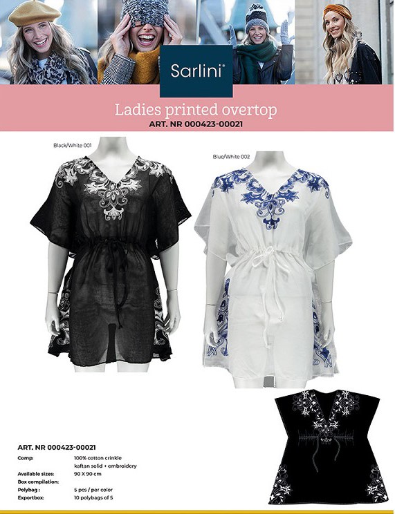 Sarlini Ladies Printed Overtop 000423-00021 3 / 3