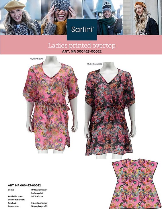 Sarlini Ladies Printed Overtop 000423-00022 3 / 3