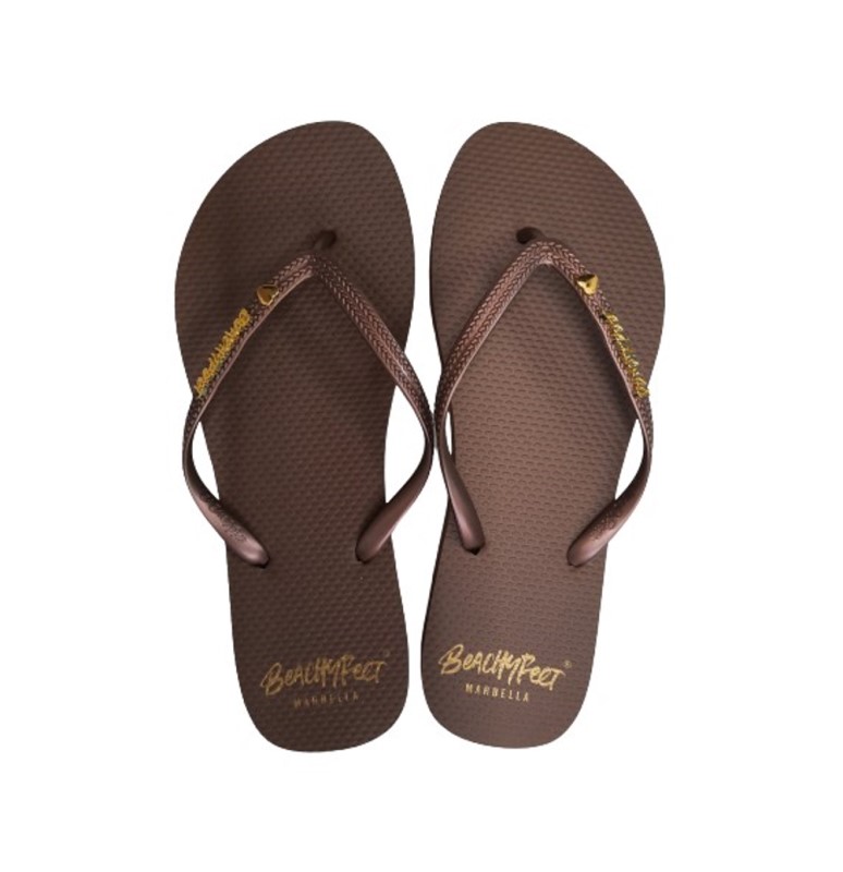 BeachyFeet Dames Teenslippers Chocolate 1 / 2