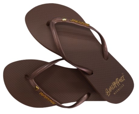 BeachyFeet Dames Teenslippers Chocolate 2 / 2