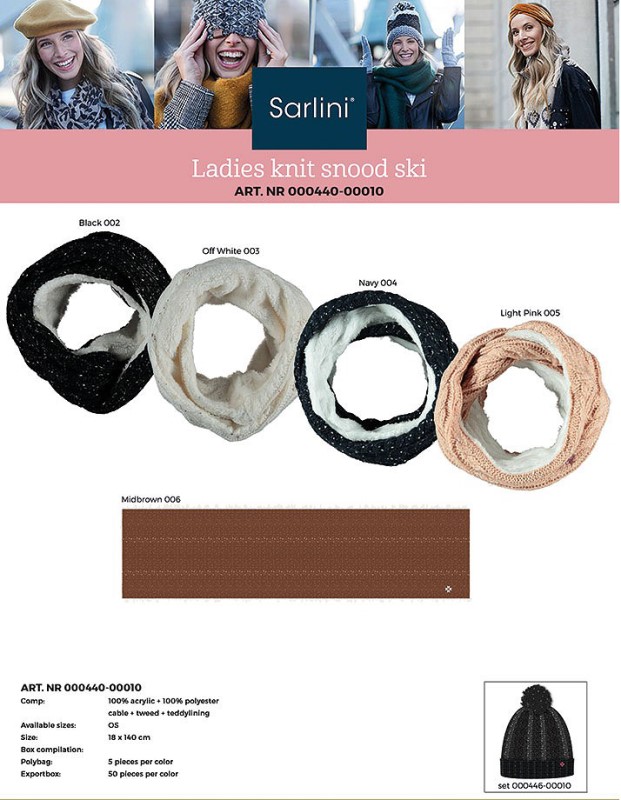 Sarlini Vrouwen Gebreide Neckwarmer Ski 000440-00010 (Verbouwing) 6 / 6