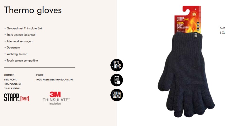 Stapp Heat Unisex Gloves Thinsulate 1-Pack 70608 Thermo 3 / 5