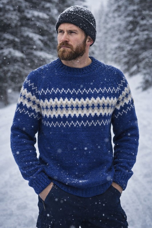 Pure Wool Trui Luka UJK-0425 Blauw (WEEKAANBIEDING!) 2 / 3