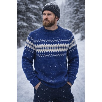 Pure Wool Trui Luka UJK-0425 Blauw (WEEKAANBIEDING!) 2 / 3