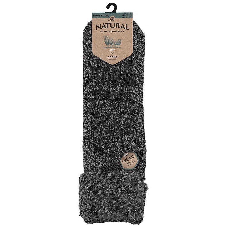 Apollo Unisex Wollen Homesokken 000124354000 Zwart 1 / 4