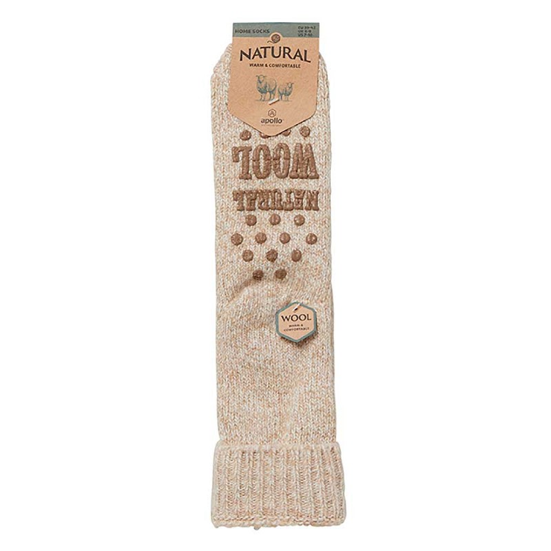 Apollo Unisex Wollen Homesokken 000124354000 Beige 1 / 4