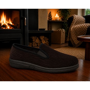 Blenzo 7359 / 4001Z Corduroy Pantoffel Zwart (6) 2 / 2