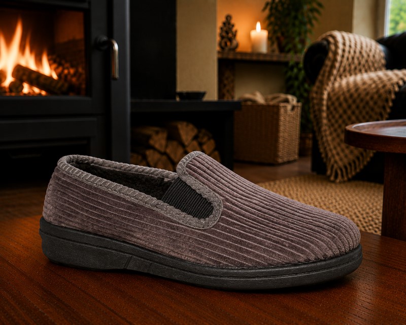Blenzo 7359 / 4001G Corduroy Pantoffel Grijs (80) 2 / 2