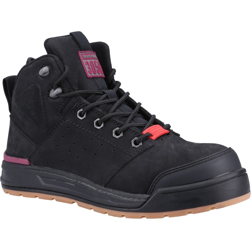 Hard Yakka Lace Zip Boot 3056 S1P Zwart/Paars 1 / 6
