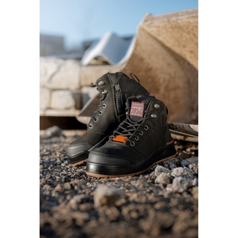 Hard Yakka Lace Zip Boot 3056 S1P Zwart/Paars 3 / 6