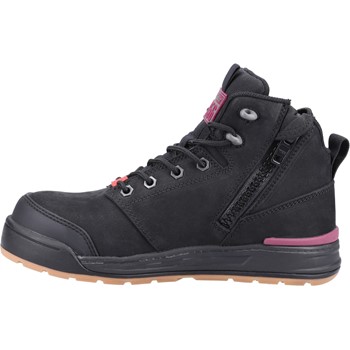 Hard Yakka Lace Zip Boot 3056 S1P Zwart/Paars 4 / 6
