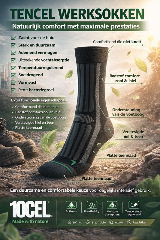 Top Rock Badstof Sokken met Tencel art. 1926 Zwart (WEEKAANBIEDING!) 5 / 6