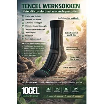 Top Rock Badstof Sokken met Tencel art. 1926 Zwart (WEEKAANBIEDING!) 5 / 6