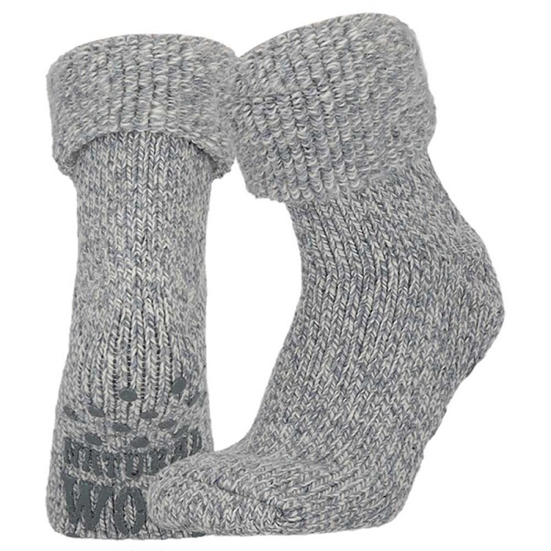 Apollo 000124354000 Wollen Homesokken Lichtblauw/Grijs 2 / 3