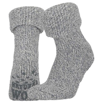 Apollo 000124354000 Wollen Homesokken Lichtblauw/Grijs 2 / 3