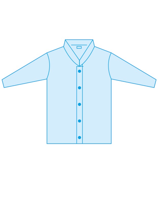 PSP Bezoekersjas PP Drukknoop Blauw 2 / 2